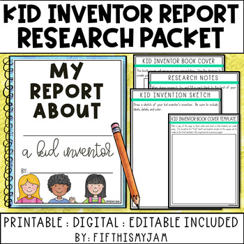 Preview of Kid Inventor Research Packet | Book Cover Project