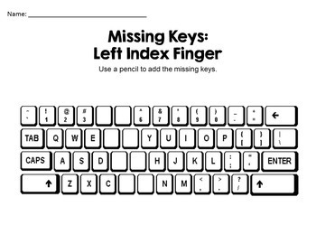 Teach Typing: Missing Keys Worksheets by Lab Llama | TPT