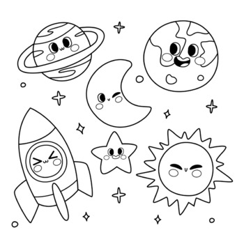 Space Coloring Book For Kids Ages 4-8 : Explore, Fun With Learn