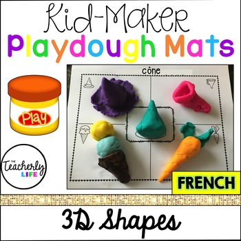 Preview of Kid-Maker Playdough Mats - 3D Shapes (French)