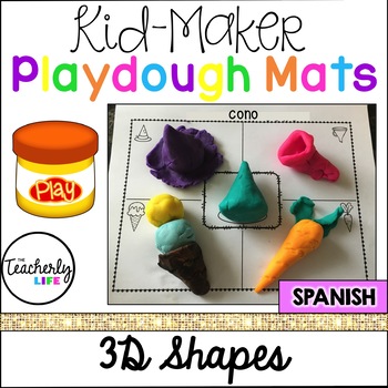 Preview of Kid-Maker Playdough Mats - 3D Shapes (Spanish)