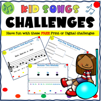 Preview of Kid Songs - Challenges