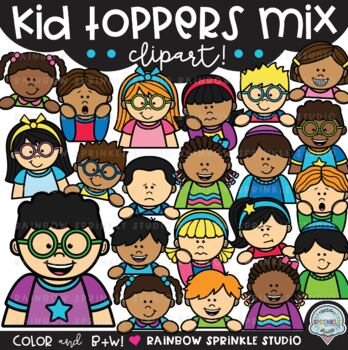 Kid Toppers Clipart #3 by Rainbow Sprinkle Studio - Sasha Mitten