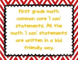 Kid friendly I can statements for the common core standard