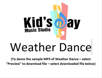 Preview of Weather Dance by Kid's Day Music -  Song and Lesson Plan