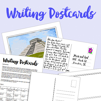 Preview of Kid's Geography: Writing Postcard Activity + Rubric