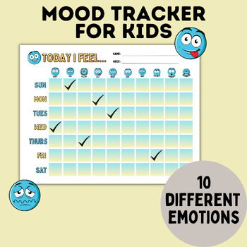 Kid's Mood Tracker and Emotion Tracker Chart | Kids Emotion Chart