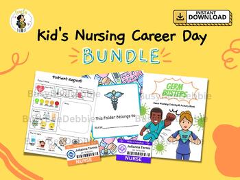 Preview of Kid's Nursing Career Day Bundle | ID Badge | Pretend Nurse Play | Patient Report