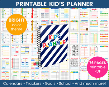 Preview of Kid's Planner - Bright Theme