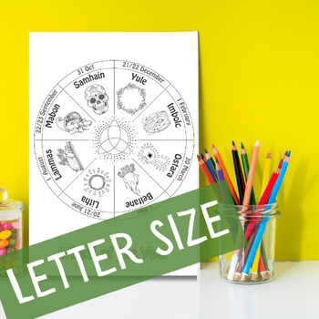 Preview of Kid's Wheel Of The Year Calendar for coloring in the Pagan festivals - LETTER