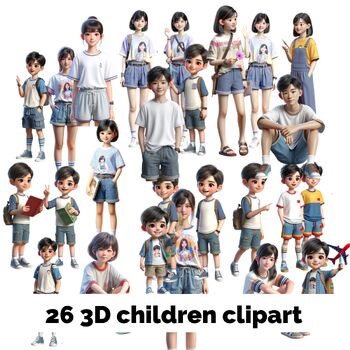Preview of Kids 3D Clipart Collection: Chinese / Asian Themes