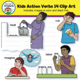 Kids Action Verbs 14 Clip Art