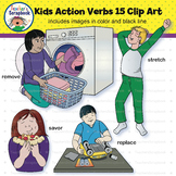 Kids Action Verbs 15 Clip Art
