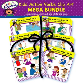 Preview of Kids Action Verbs Clip Art MEGA BUNDLE