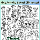 Kids Activity School Clip art set / Preschool kids Clipart