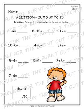 addition to 20 homework clipart