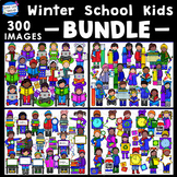 Kids At School - Winter Clipart Bundle