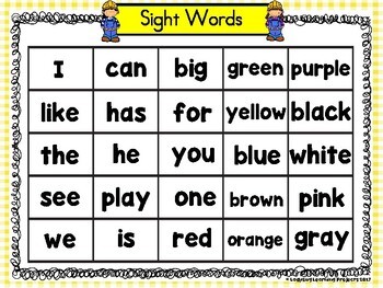 kids at work building sentences using kindergarten sight words and