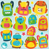 Kids Backpack Clipart - CL1834