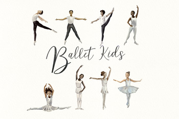 Preview of Kids Ballet Watercolor Clip Art Set