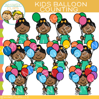 Preview of Kids Balloon Counting Clip Art