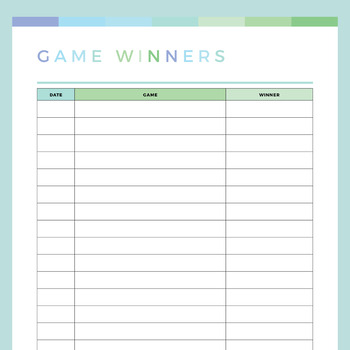 game scorecard template
