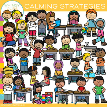 Preview of School Kids Behavior Calming Strategies Clip Art