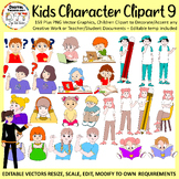 Kids Character Vector Clip Art 9, Children Graphics and Im