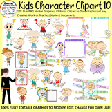 Kids Character Vector Clipart 10, 228 PNG, Fully editable 