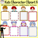 Kids Character Vector Text Frame Clipart 8