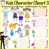Kids Character Vectors & Text Frame Clipart 3
