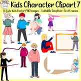 Kids Character Vectors & Text Frame Clipart 7