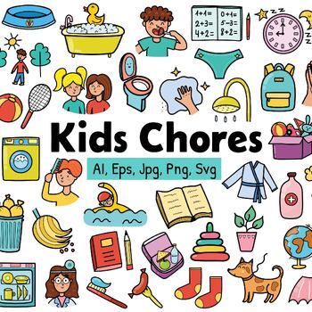 Preview of Kids Chores Clipart Collection