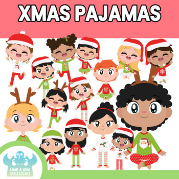 Download Kids Christmas Pajamas Clipart, Instant Download Vector ...