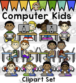 Kids Clip Art - Computer Kids - Clipart by Buckeye Beginnings | TPT