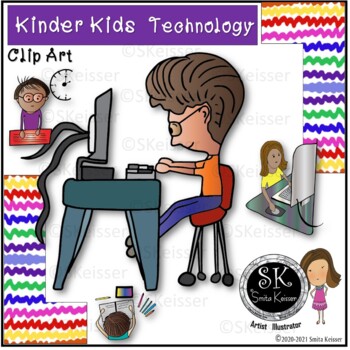 Preview of Kids Clip Art, Computer Technology, Online learning Kids