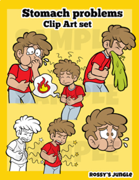 Preview of Kids Clip Art: Indigestion or Stomach problems