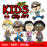 Kids Clip Art - Spy - Detective - Super Hero - Themed