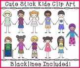 Kids Clipart - Cute Stick Kids Clipart
