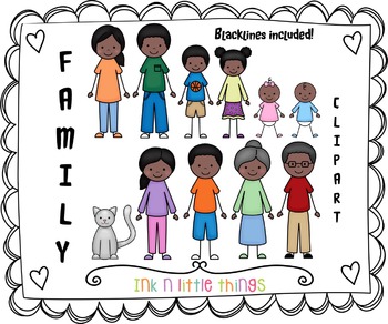 Kids Clipart - My Family Clip Art Set 2 by Ink n Little Things | TpT