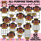 Kids Clipart Sections Templates African American Girl