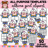 Kids Clipart Sections Templates Albino Girl