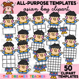 Kids Clipart Sections Templates Asian Boy