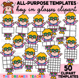Kids Clipart Sections Templates Boy in Glasses
