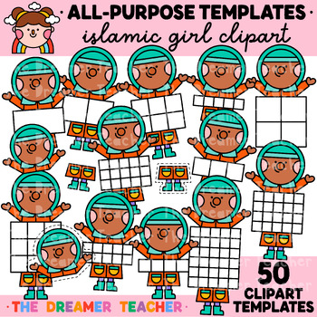 Preview of Kids Clipart Sections Templates Islamic Girl