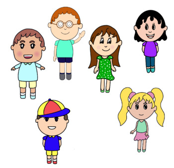 Preview of Kids Clipart color and B&W
