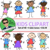 Kids Clipart - colourful & vibrant images (4 different ski