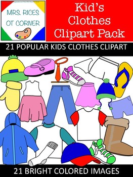 Preview of Kids Clothing Clipart! 21 common kids clothes clipart for OT/SLP/Special Ed, PEC