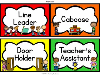 "Kids & Colors" Classroom Helpers Clip Chart ~ Jobs Chart | TpT