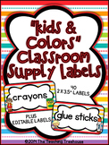 "Kids & Colors" Classroom Supply Labels
